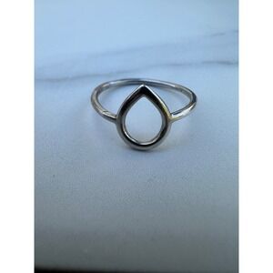 Teardrop Ring Size 6.25 Minimalist Geometric Compass 925 Sterling Silver
